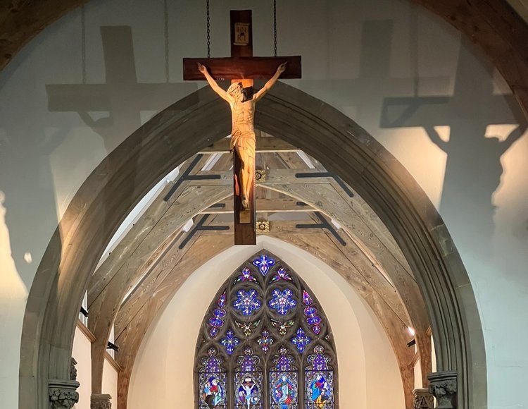 Our Lady and St. James church, Bangor, at dusk