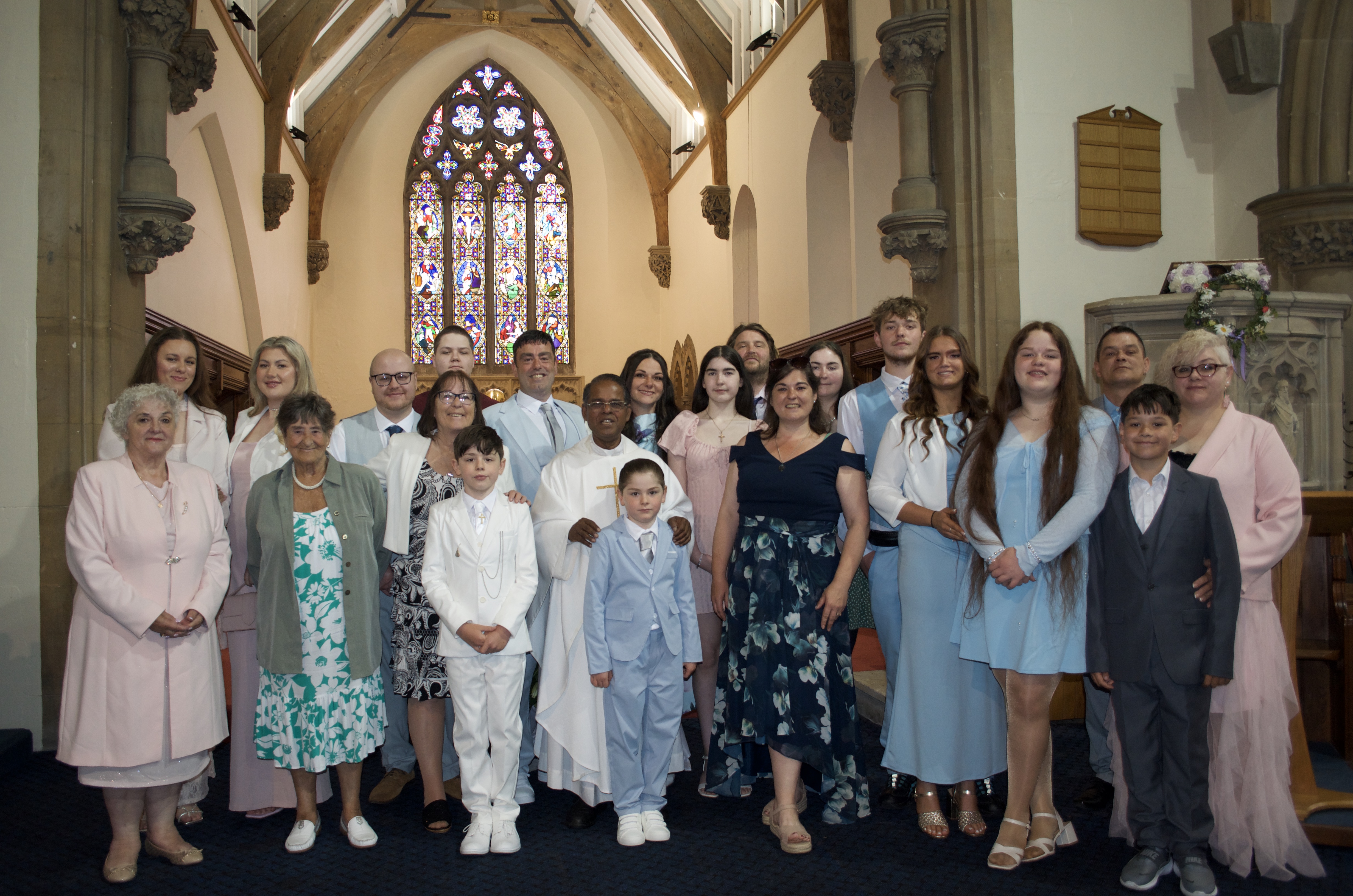 All families gathered after Mass