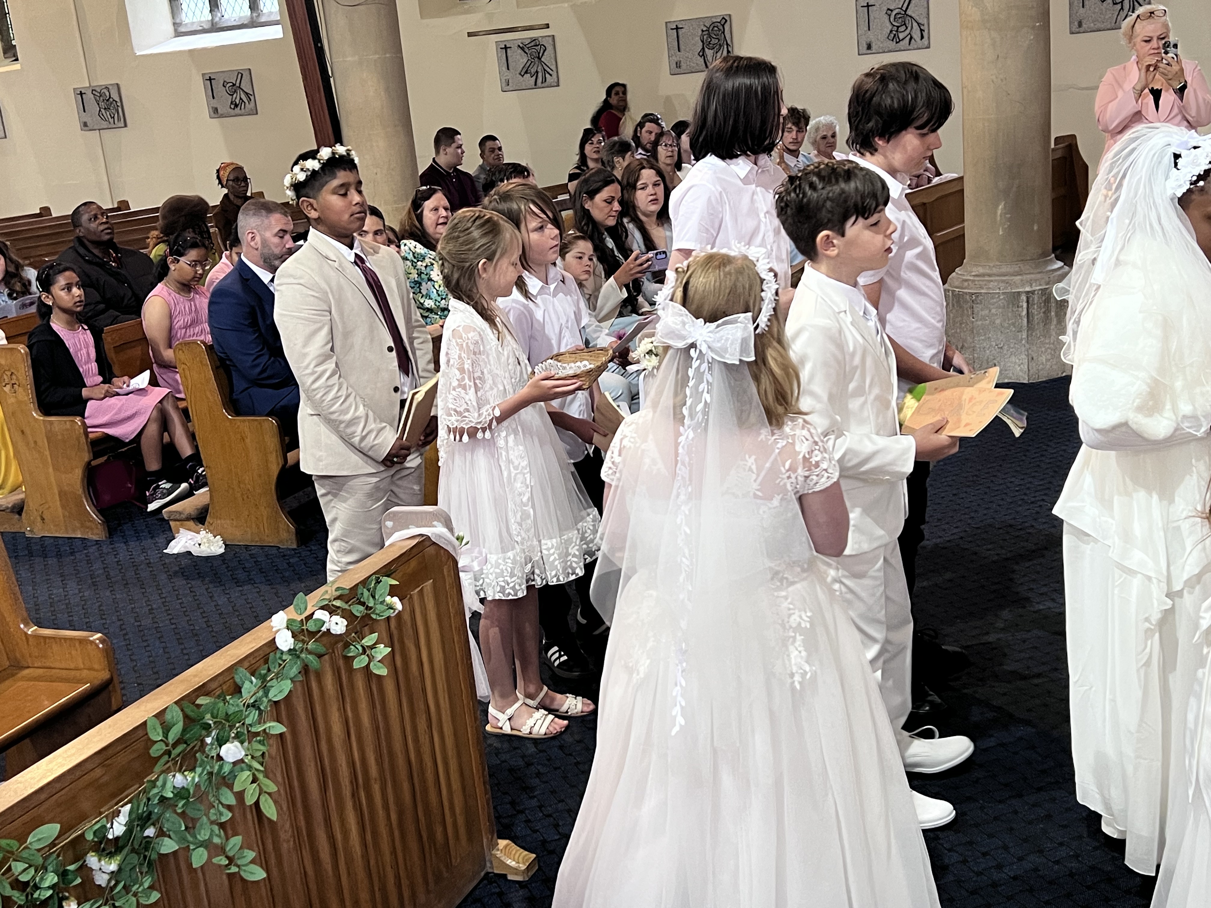 The children processing forward
