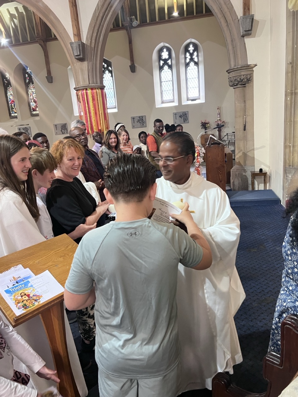 Families gathered in joyful celebration
