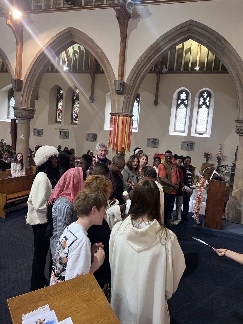 The congregation filling the nave